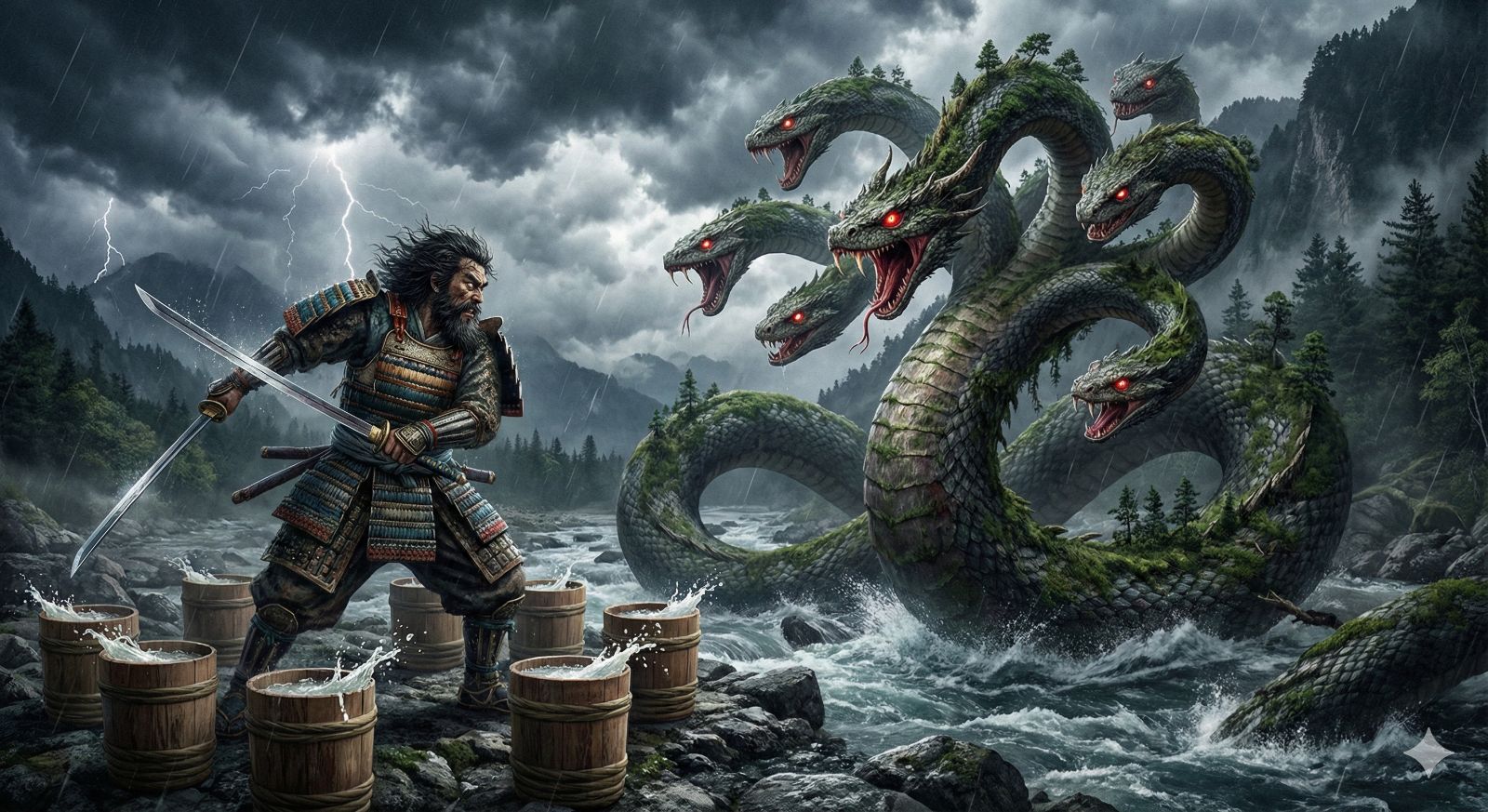 ヤマタノオロチとスサノオの対決イメージ