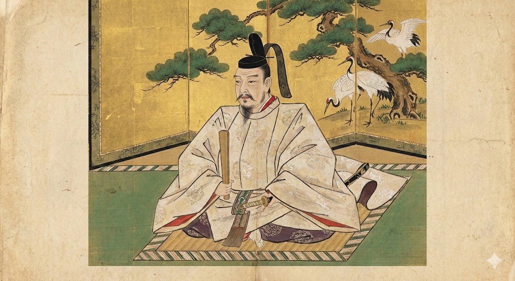 後醍醐天皇の肖像画のイラスト