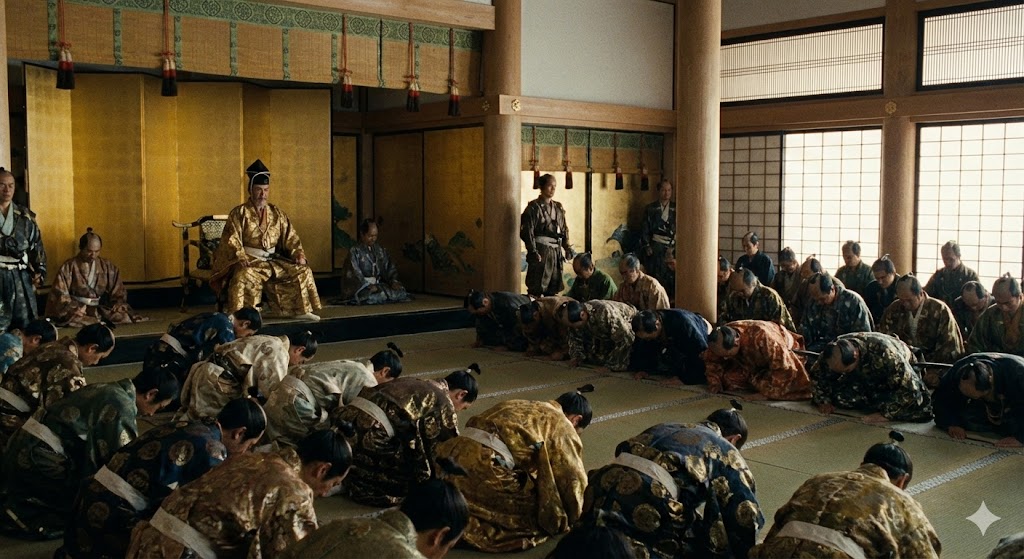 江戸城にて征夷大将軍として諸大名の拝謁を受ける家康