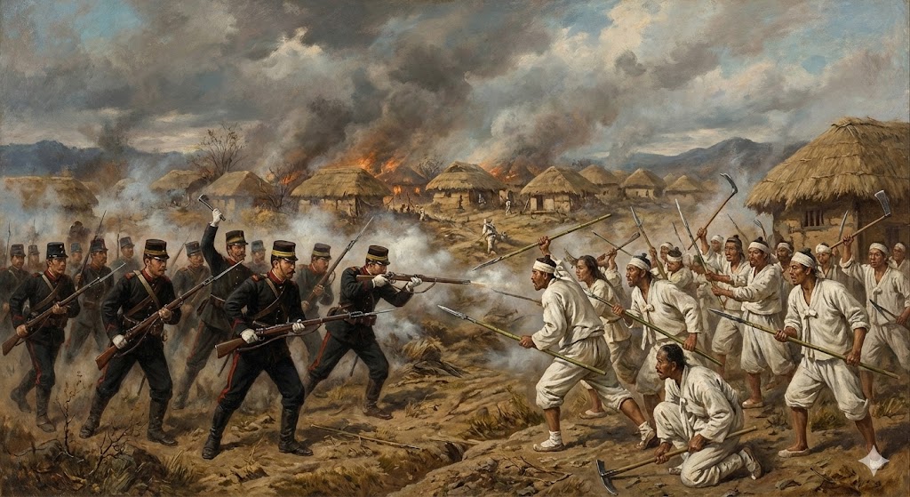 東学党の乱を描いた絵画