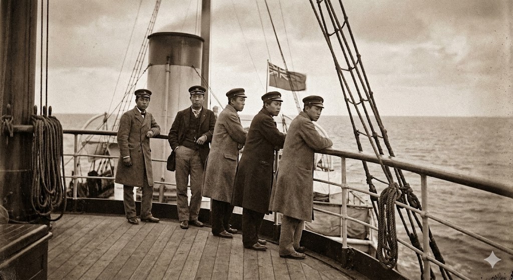 英国へ向かう船上の長州ファイブ