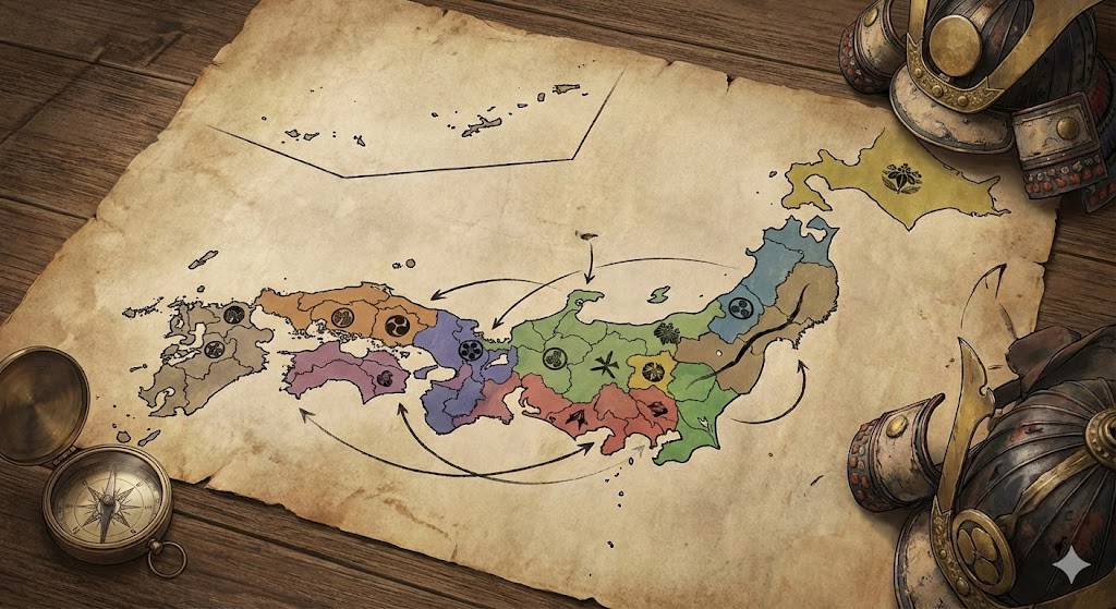 強大な力を持った守護大名の勢力図イメージ