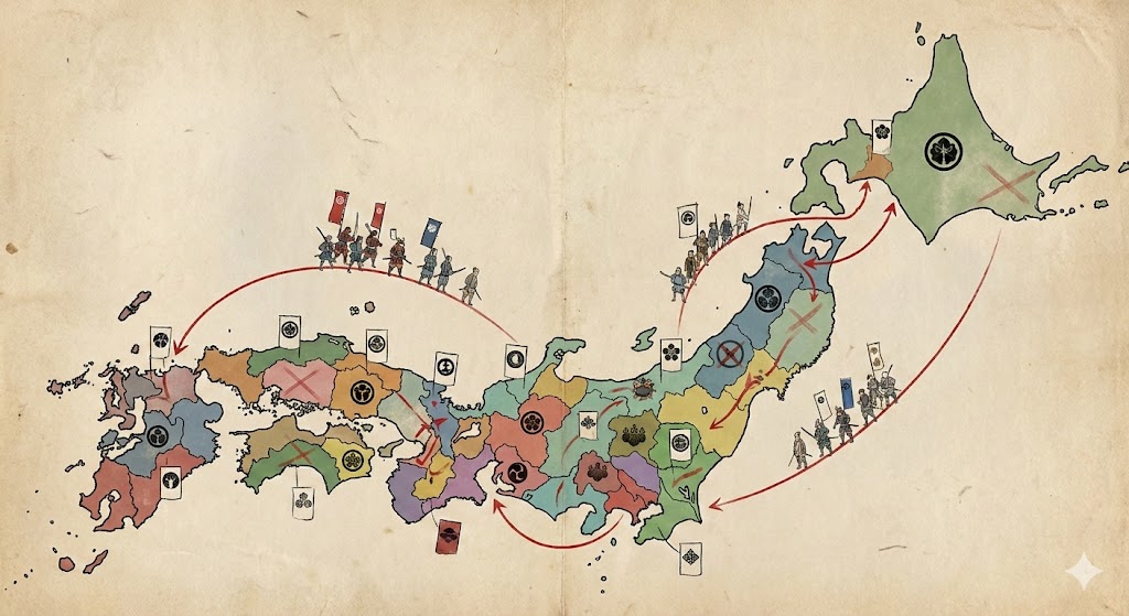 大名の配置図や領地替えのイメージ
