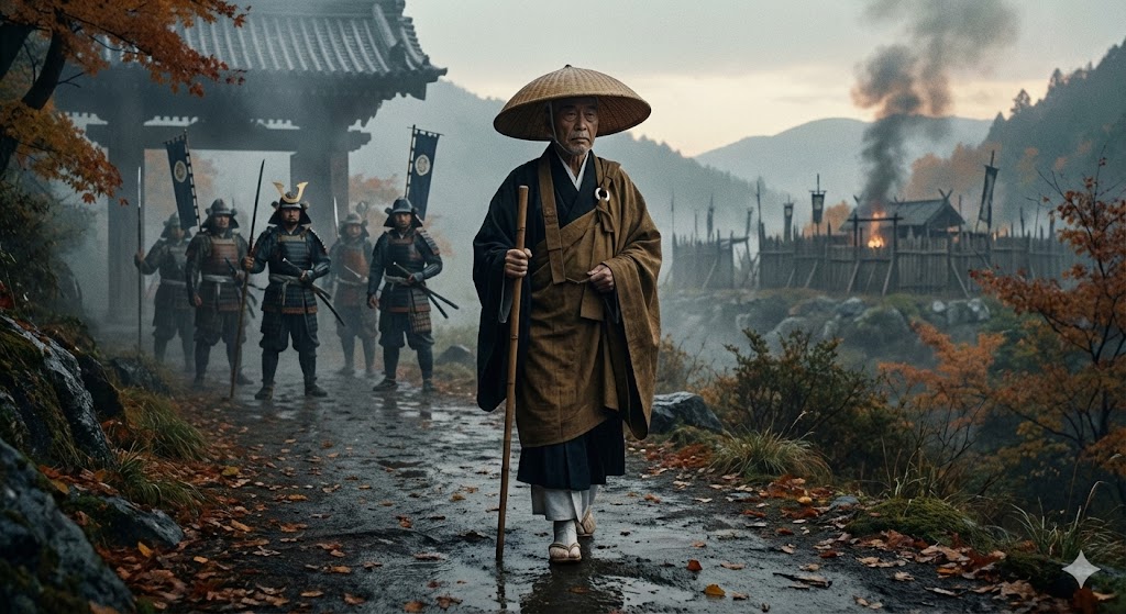 和平交渉のために派遣された僧侶のイメージ